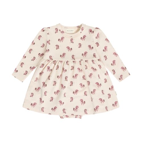 Minymo Unicorn kjole til baby - pink tint