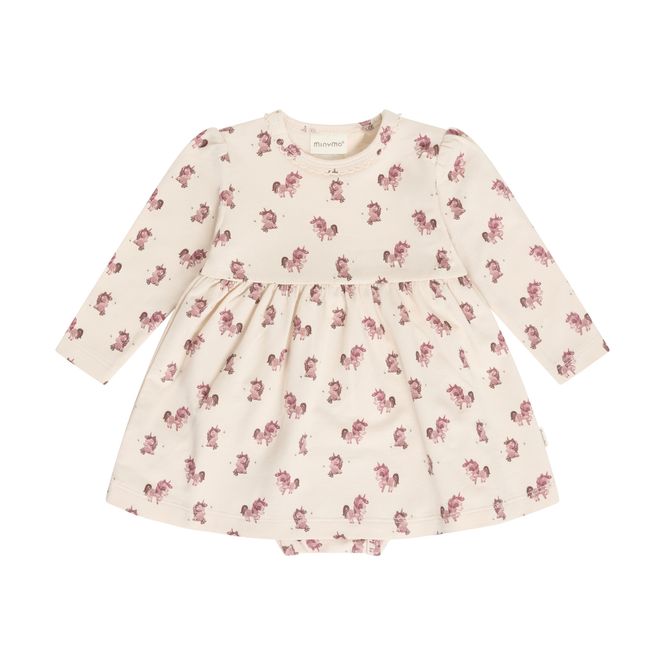 Hovedbilde Minymo Unicorn kjole til baby - pink tint