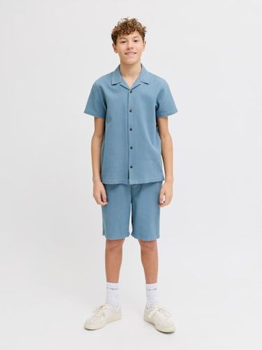 Jack & Jones Kortermet skjorte  med krage til junior - blue mirage