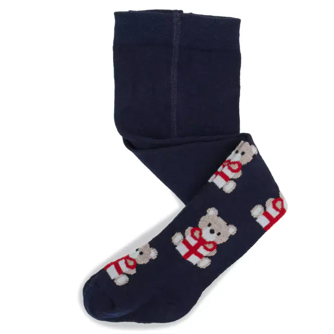 Hovedbilde Lillelam ullstrømpebukse jul - marine