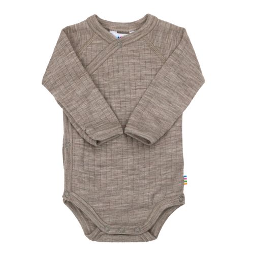 Joha Rib Merinoull omslagsbody til baby - sesame