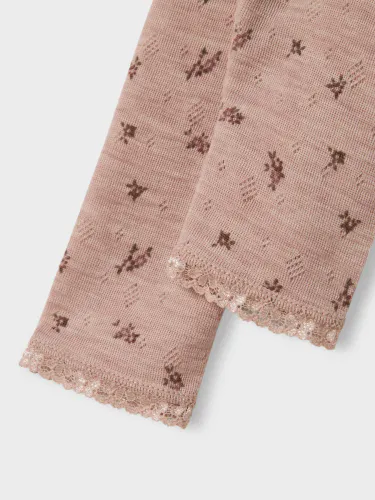 Name It Wang ull leggings til baby small flower AOP - shadow gray