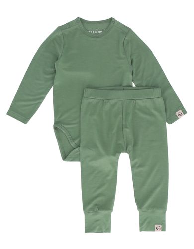 Gullkorn Vennen bambus baby sett - tåkegrønn