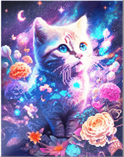 Hovedbilde Diamant perler 40x30 cm - katt