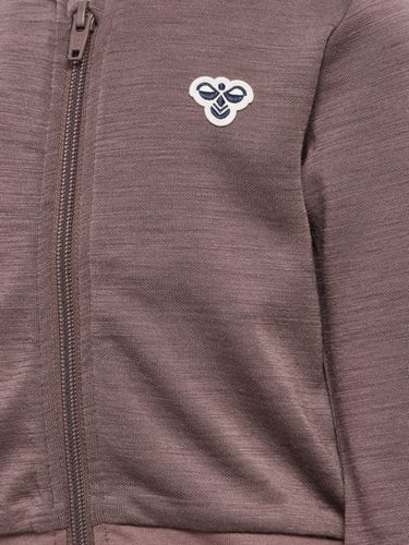 Hummel Bee Mini ull/bomull zip jakke - twilight mauve