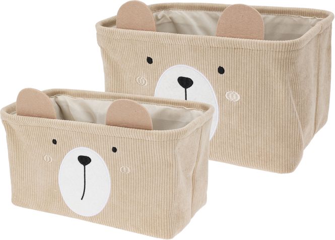 Hovedbilde Oppbevaringskurv med ører 2 pk - beige