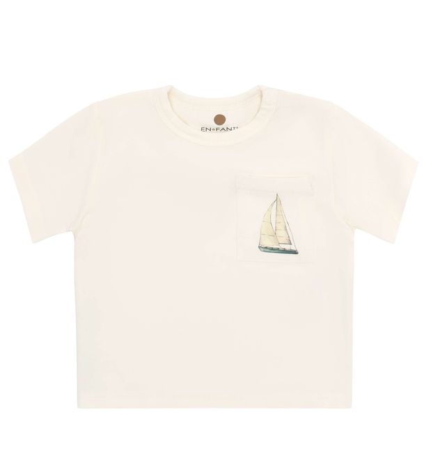 Hovedbilde En Fant t-skjorte med lomme til barn - egret