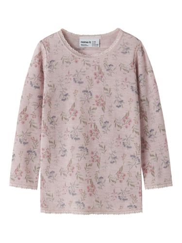 Nane It Wang Flowers & Leafs ull trøye til barn - violet ice