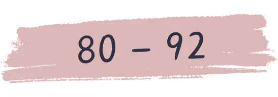 størrelse 80 til 92