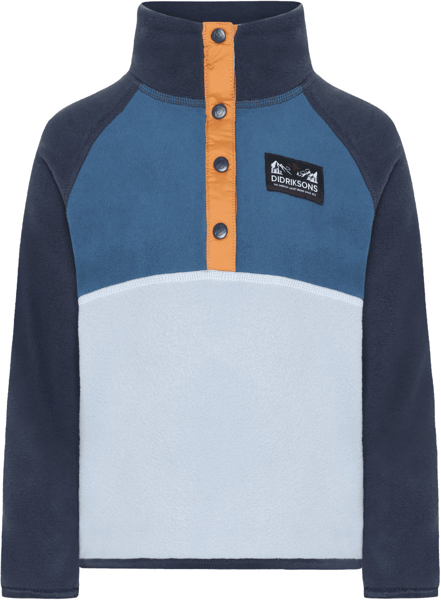 Didriksons Monte Half Button fleecegenser til barn - cloud blue