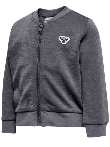 Hovedbilde Hummel Bee Mini ull/bomull zip jakke - dark grey ...