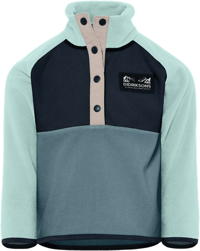 Didriksons Monte Half Button fleecegenser til barn - factory blue