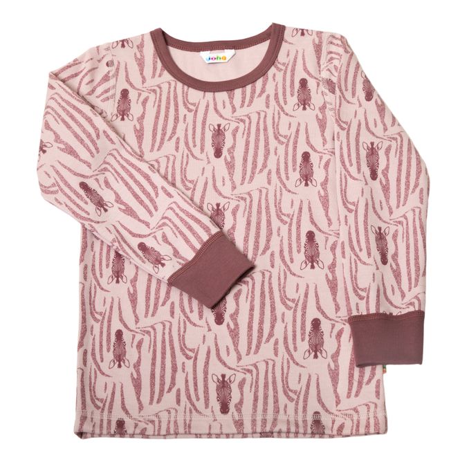 Hovedbilde Joha Hidden Zebra ull/bomull trøye - rosa