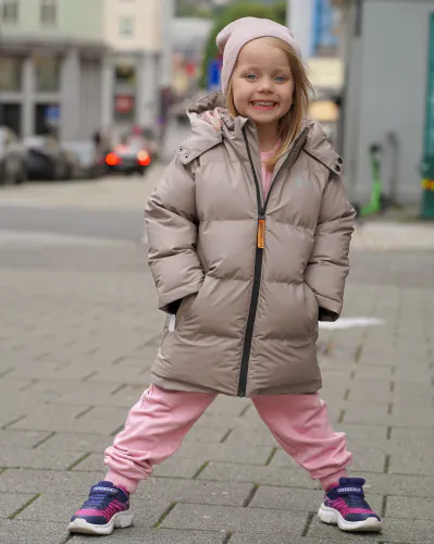 Kattnakken Bobleregnjakke Sludd barn - månefjell