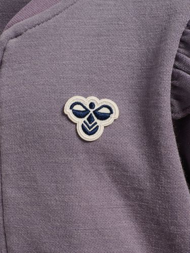 Hummel Bee Mini ull/bomull zip jakke - gray ridge lilla