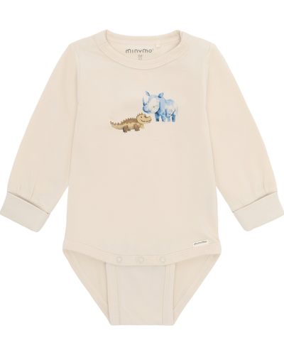 Minymo Dino body til baby - white swan
