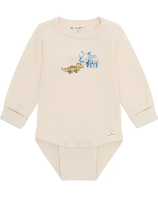 Hovedbilde Minymo Dino body til baby - white swan