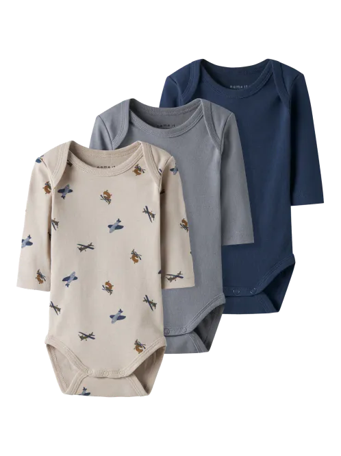 Hovedbilde Name It 3-pk Airplane body til baby - ...